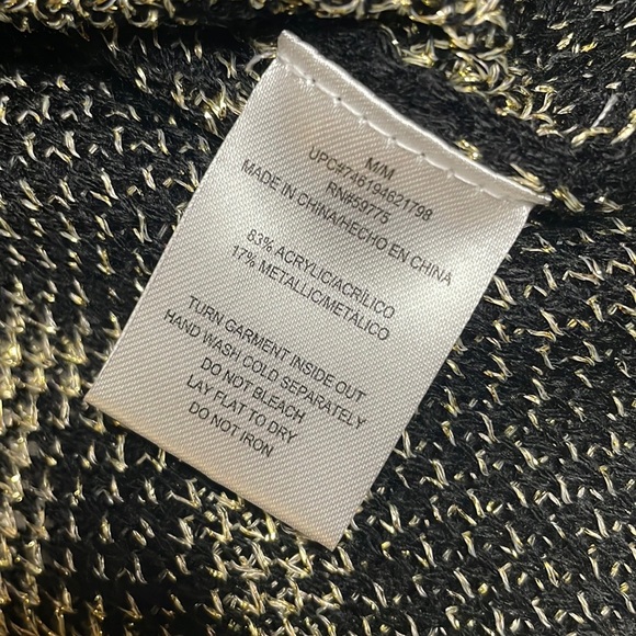 Rampage Black and Gold Aztec Print Long Sleeve Sweater Size M - Picture 6 of 6